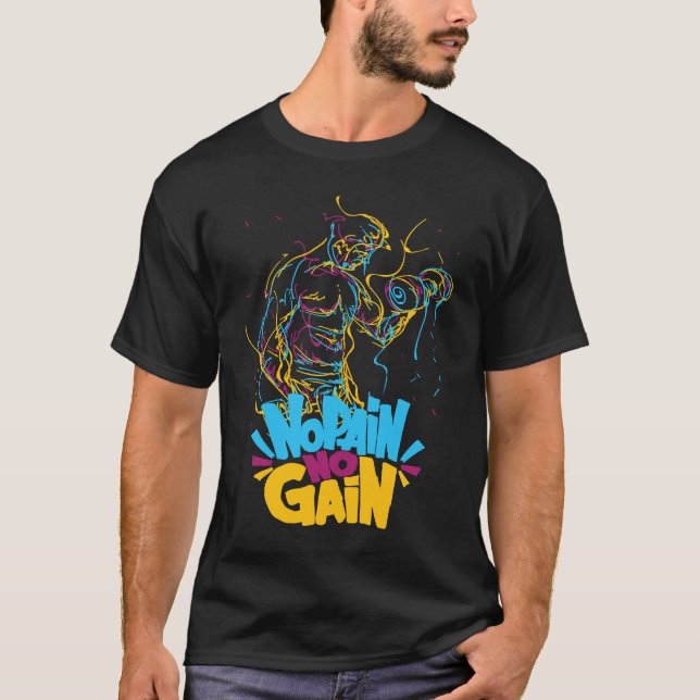 Camiseta Peso do Gym Levantar dor sem novo (Frente)