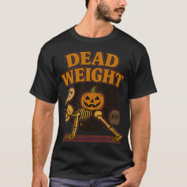 Camiseta Peso do morto Plano de Esqueleto Halloween Pose Yo