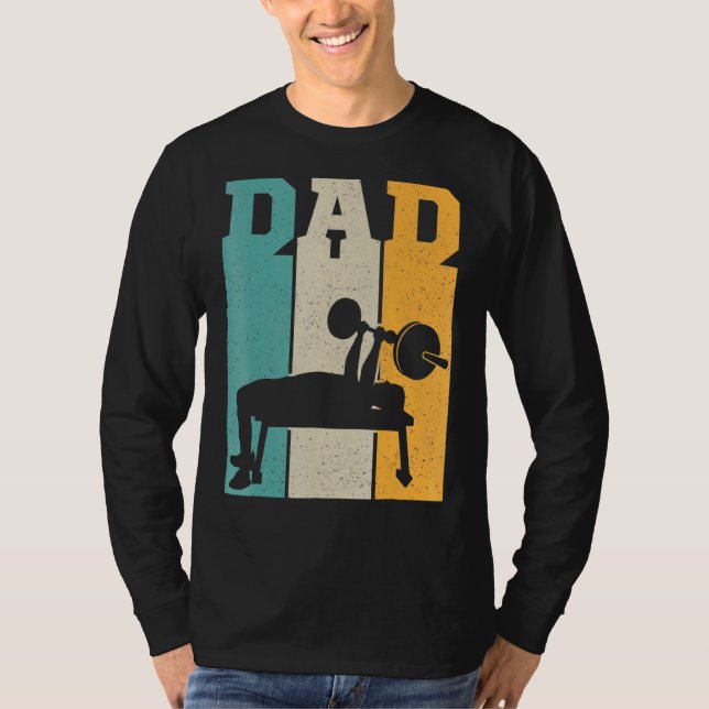 Camiseta Peso do Pai do Pai Gym Levantando Potência (Frente)