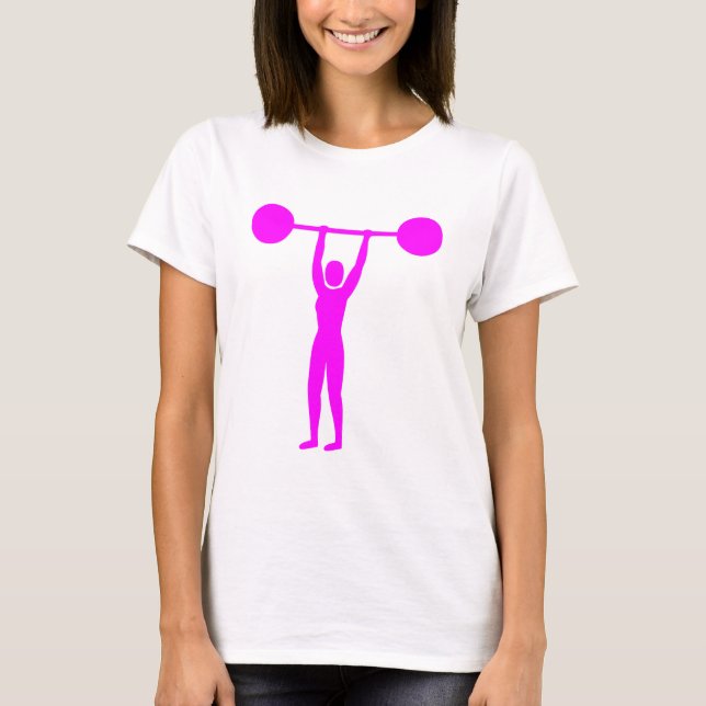 Camiseta Peso Levantando 02 - Magenta (Frente)