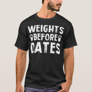 Camiseta Pesos antes de Datas levantarem exercício cardio P