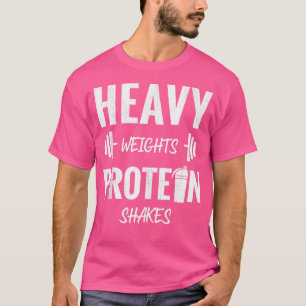 Camiseta Pesos Pesados Proteína Agita Peso Engraçado Levant