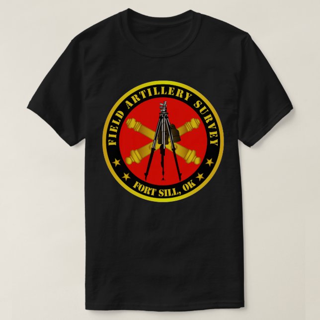 Camiseta Pesquisa de Artilharia de Campo com Círculo de Aim (Frente do Design)