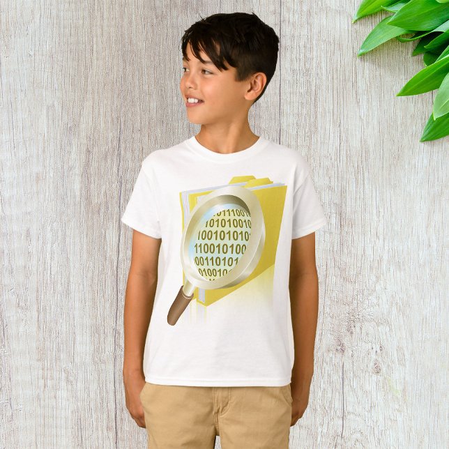 Camiseta Pesquisa de Ficheiro Digital de Vidro de Ampliação (Criador carregado)