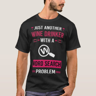 Camiseta Pesquisa de Palavras de Bebida de Vinho