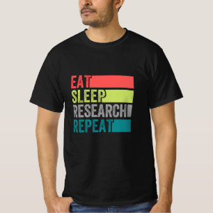 Camiseta Pesquisa sobre o sono repete química científica en