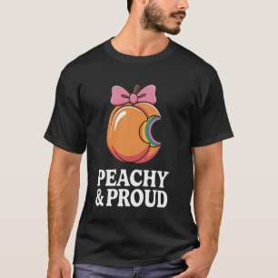 Camiseta Pêssego de desenho animado mordido com recheio de 