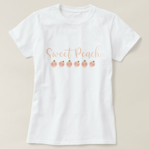Camiseta Pêssego Doce Pêssegos Fofos Moda Moderno Tendência