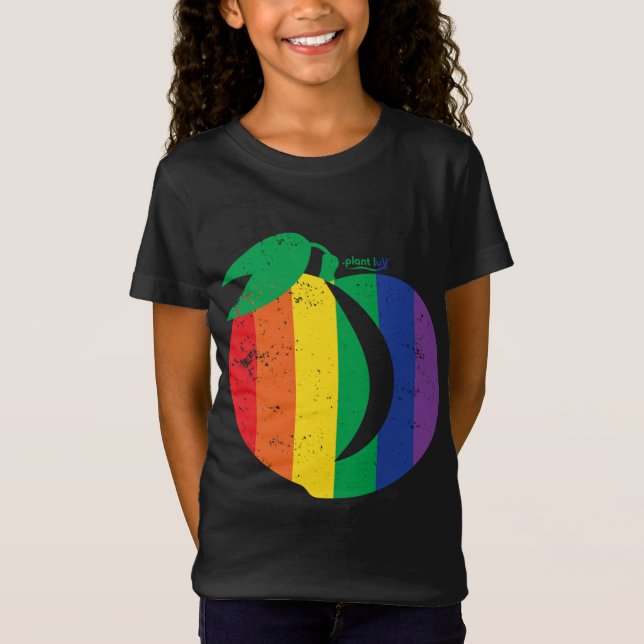 Camiseta Pêssego em dificuldades, Fruta de ameixa, Bootão r (Frente)