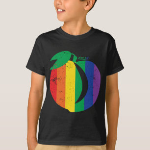 Camiseta Pêssego em dificuldades, Fruta de ameixa, Bootão r