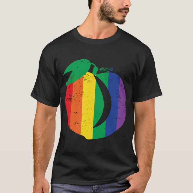 Camiseta Pêssego em dificuldades, Fruta de ameixa, Bootão r (Frente)