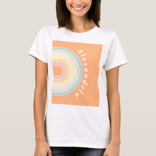 Camiseta Pêssego Personalizado - Arco-Íris Retroativo