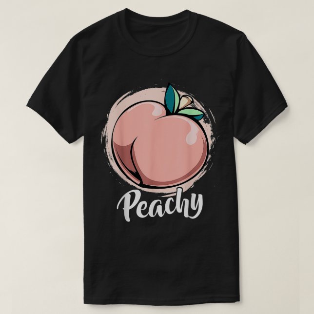 Camiseta Pêssego Pêssego Fruta de Verão Retro Hippie Fe (Frente do Design)