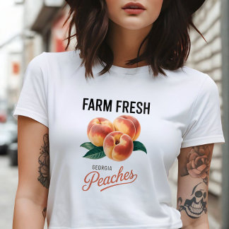 Camiseta Pêssegos da Geórgia Frescos da Fazenda Amante de F
