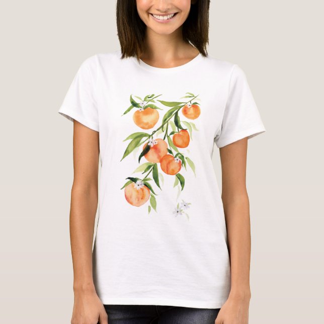 Camiseta Pêssegos de Verão bonitos fruta T-Shirt (Frente)