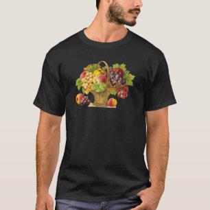 Camiseta Pêssegos e cesta de Frutas - Arte ventimétrica