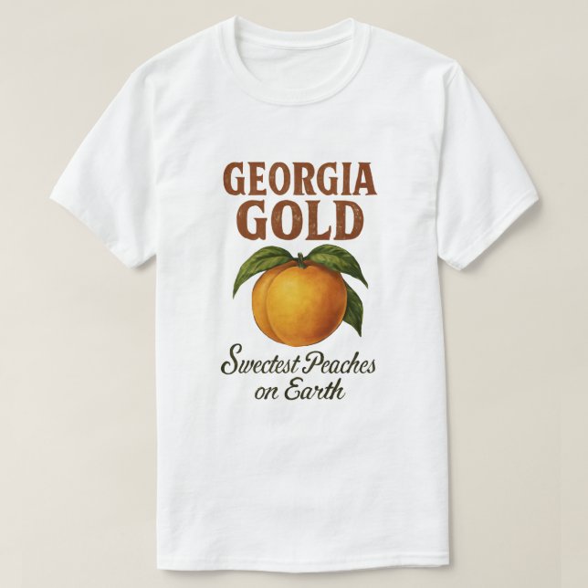 Camiseta Pêssegos mais doces de ouro da Geórgia (Frente do Design)