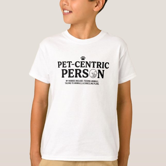 Camiseta Pessoa Centrada em Animais de Estimação (Frente)