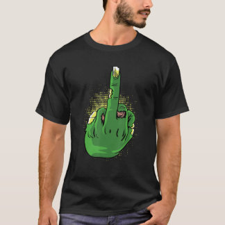 Camiseta Pessoa Corajosa com Dedo do Meio Zumbi