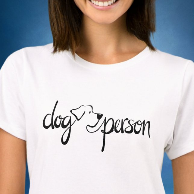 Camiseta Pessoa de Cachorro Moderno Roteiro Letreado à Mão  (Criador carregado)