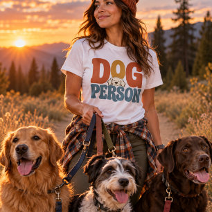 Camiseta Pessoa de Cachorro Retro Tipografia Amante de Cach