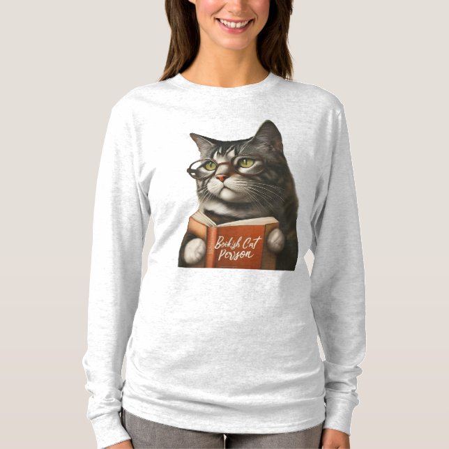 Camiseta Pessoa de Gato de Biscoito, Sobreloso de Gato de B (Frente)