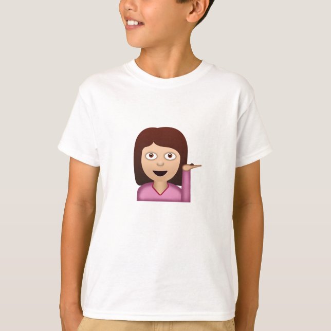 Camiseta Pessoa Emoji do balcão de informações (Frente)