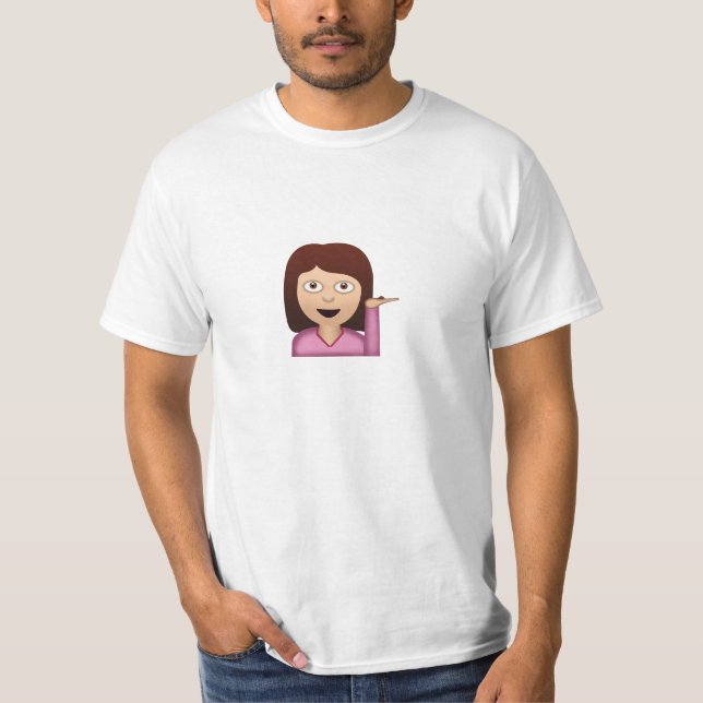 Camiseta Pessoa Emoji do balcão de informações (Frente)
