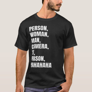 Camiseta Pessoa Engraçada, Mulher, Homem, Câmera, TV, Prisã