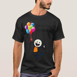 Camiseta Pessoa feliz de palito se divorciando