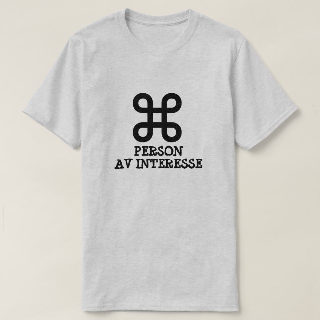 Camiseta pessoa interessada, em cinza norueguesa (Frente do Design)