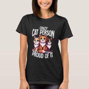 Camiseta Pessoa Louca por Gatos Orgulhosa Disso Amante de G