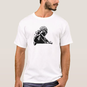 Camiseta Pessoa mascarada com estilingue