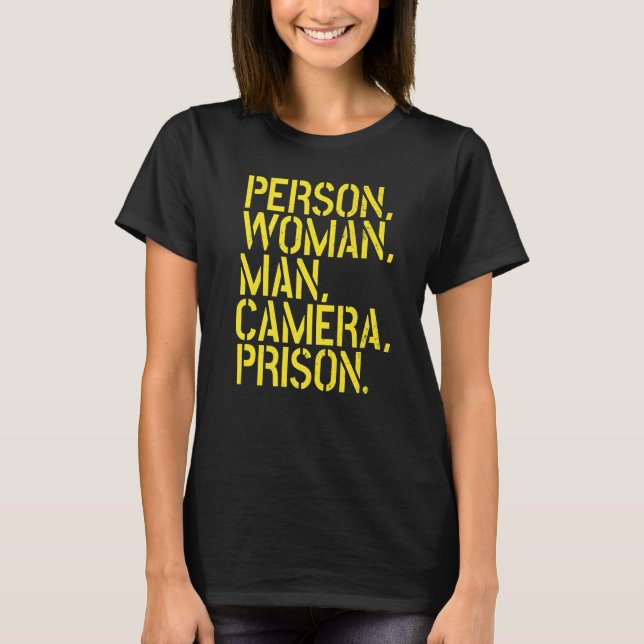 Camiseta PESSOA MULHER CAMERA PRISÃO Word Lis (Frente)