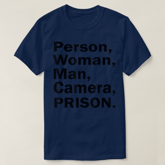 Camiseta Pessoa, Mulher, Homem, Câmera, Prisão (Frente do Design)