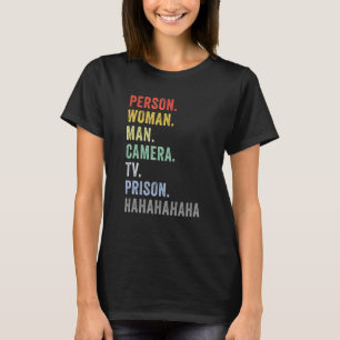 Camiseta Pessoa Mulher Homem Câmera TV Prisão Hahaha