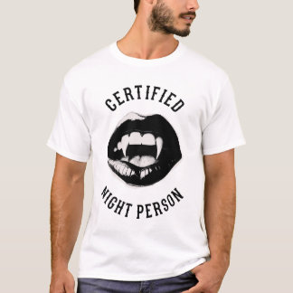 Camiseta Pessoa Noturna Certificada de Vampiro