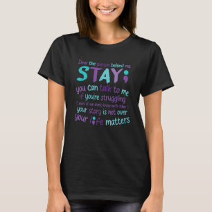 Camiseta Pessoa Por Trás De Mim Prevenção E Depressão Suici