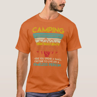 Camiseta Pessoa sem-teto da sorte de acampamento Camper ret