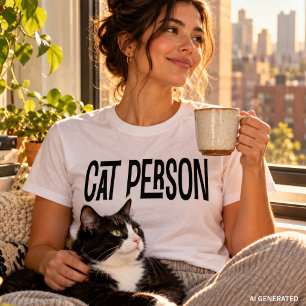 Camiseta Pessoa Simples de Gato Moderna Tipografia Amante d