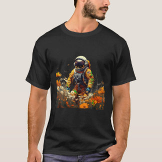 Camiseta pessoa vestindo roupa espacial flores espaçador Id