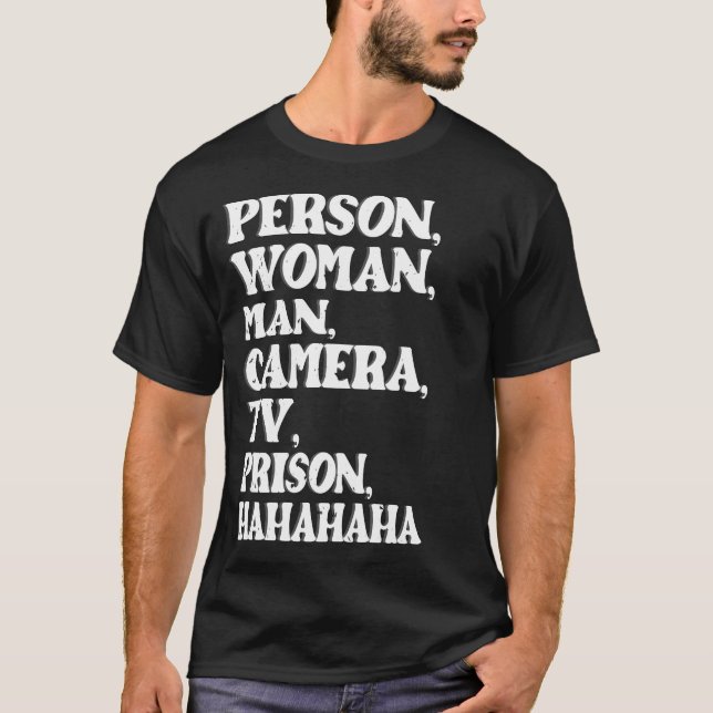 Camiseta Pessoa _Women_ Man Camera Liberdade de TV Hahaha E (Frente)