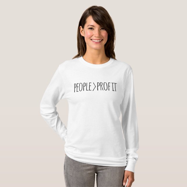 Camiseta Pessoas acima do Lucro    (Frente Completa)