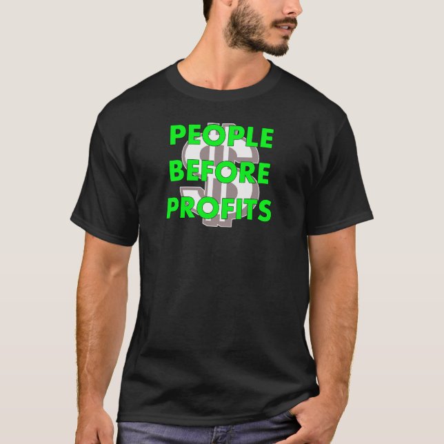 Camiseta pessoas antes dos lucros (Frente)