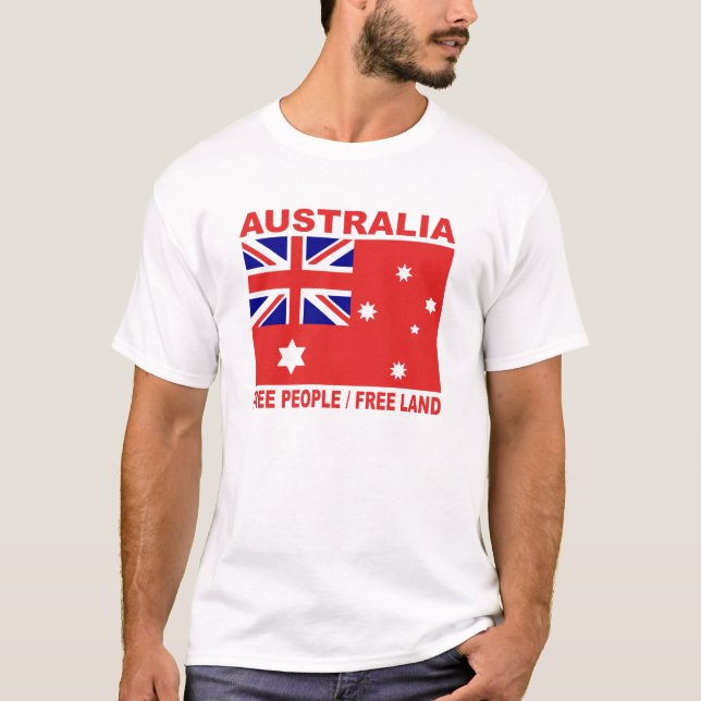 Camiseta pessoas australianas livres de bandeiras terrestre (Frente)