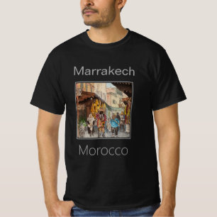 Camiseta Pessoas caminhando pela rua de mercado Marraquexe