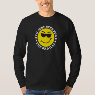 Camiseta Pessoas cegas Humor Braille Reader Cego Cara Humor