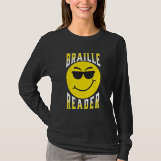Camiseta Pessoas cegas Humor Braille Reader Cego Cara Humor