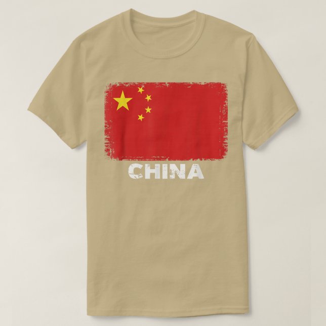 Camiseta Pessoas Chinesas - Bandeira China (Frente do Design)