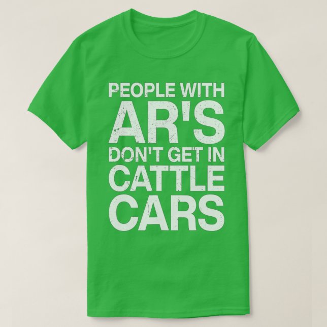 Camiseta Pessoas Com Ars Não Entram Em Carros De Bovinos (3 (Frente do Design)